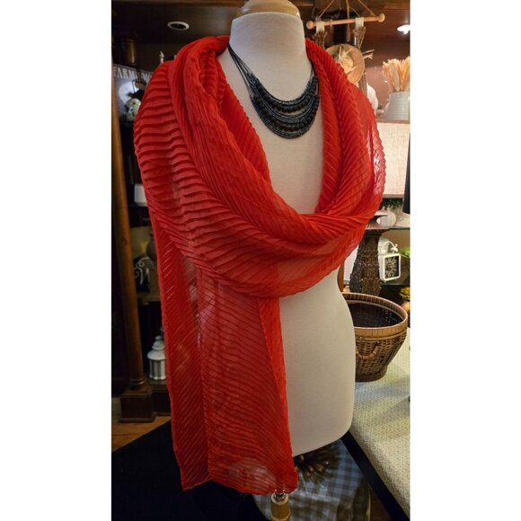 New, Red sheer scarf - Picture 1 of 1